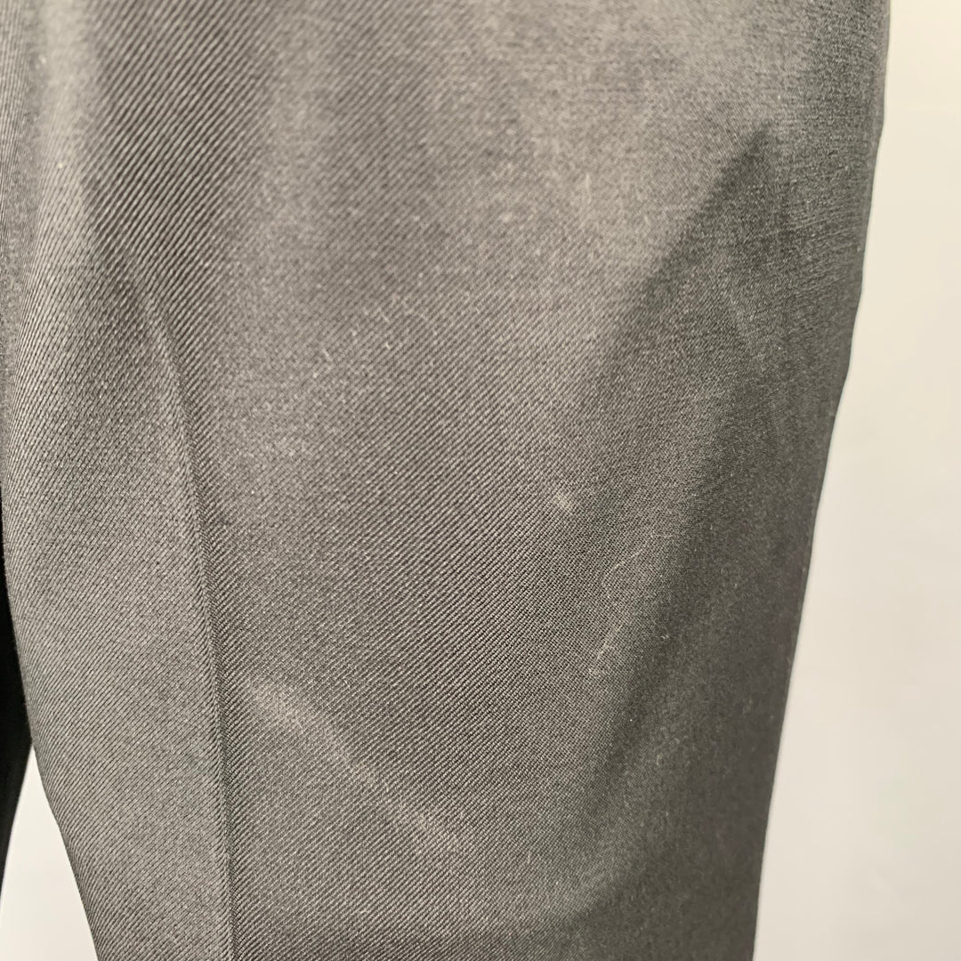 JOHN GALLIANO Size 34 Black Wool Button Fly Dress Pants