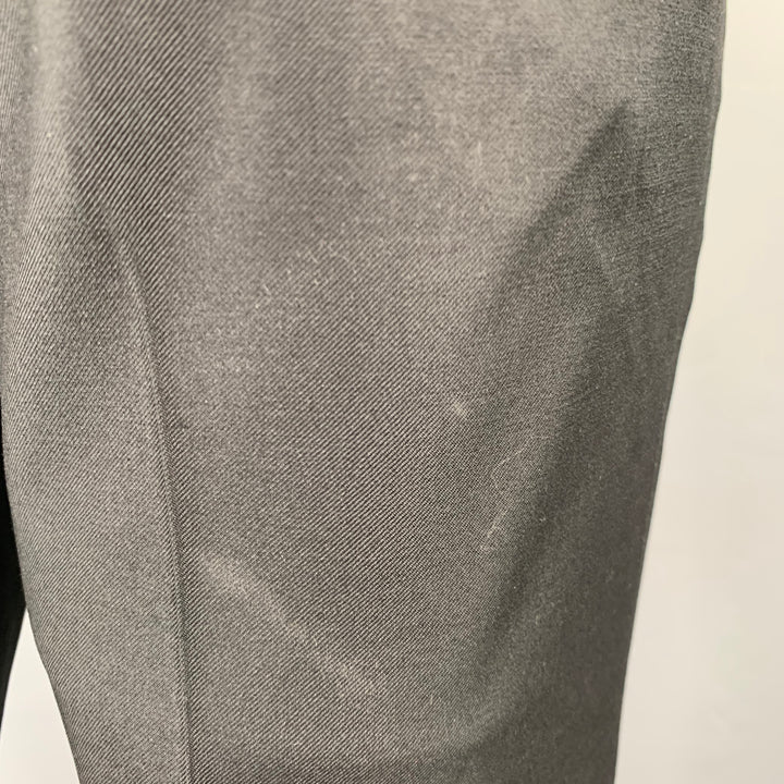 JOHN GALLIANO Size 34 Black Wool Button Fly Dress Pants