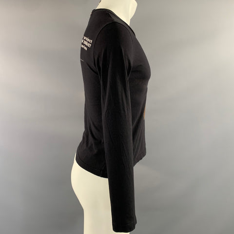 PRADA AW 2006/07 Size XS Black Brown Graphic Crew Neck Pullover