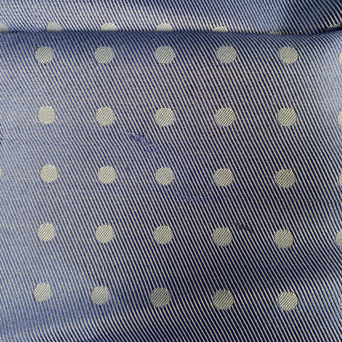 VERSACE Blue Light Blue Jacquard Geometric Dots Silk Pocket Square