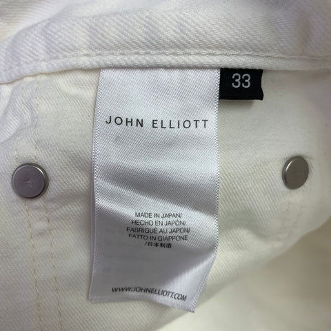 JOHN ELLIOTT Size 33 White Multi Color Paint Splatter Cotton Button Fly Jeans