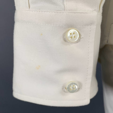 BRUNELLO CUCINELLI Size XL White Cotton Button Up Long Sleeve Shirt