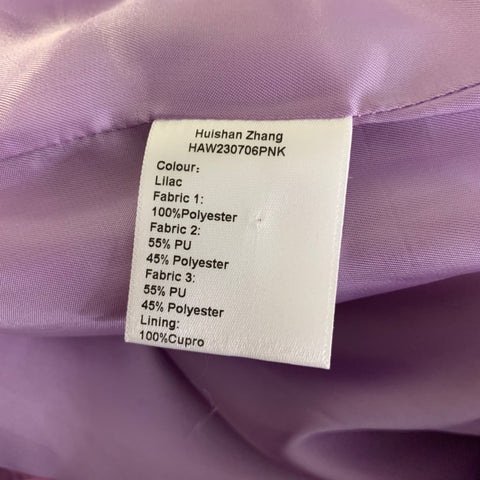 HUISHAN ZHANG Size 8 Lavender Polyester Textured Faux Fur Notch Lapel Coat