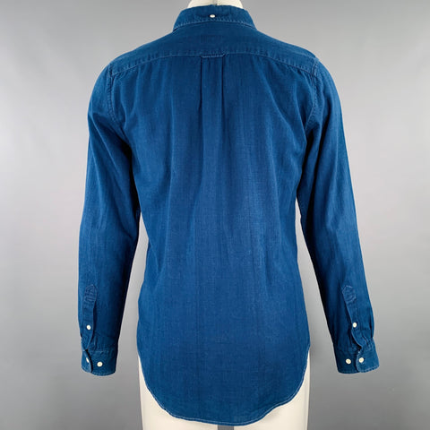 GANT Size M Navy Cotton One Pocket Long Sleeve Shirt