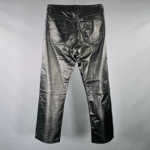 GAP Size 31 Black Leather 5 Pockets Boot Cut Casual Pants