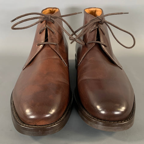 RALPH LAUREN Size 9 Brown 8159767440SG Leather Ankle Boots