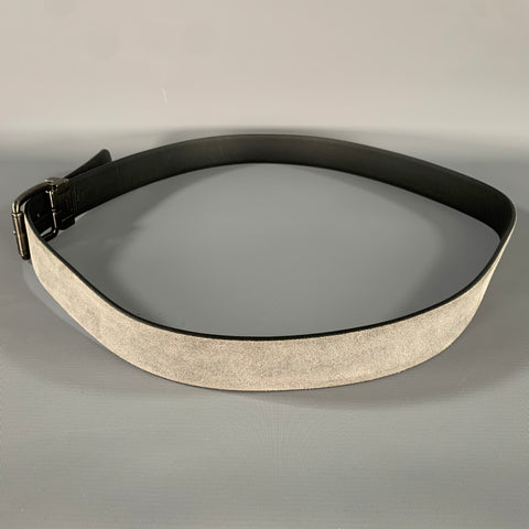 TOD'S Grey Black Suede Leather Belt