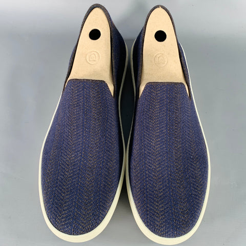ROTHY'S Size 13 Navy Orange Wool Blend Slip On Sneakers