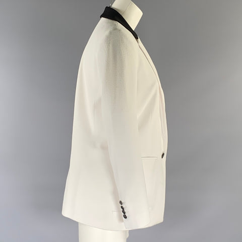 THE KOOPLES Size 40 White Black Polyester Blend Jacket