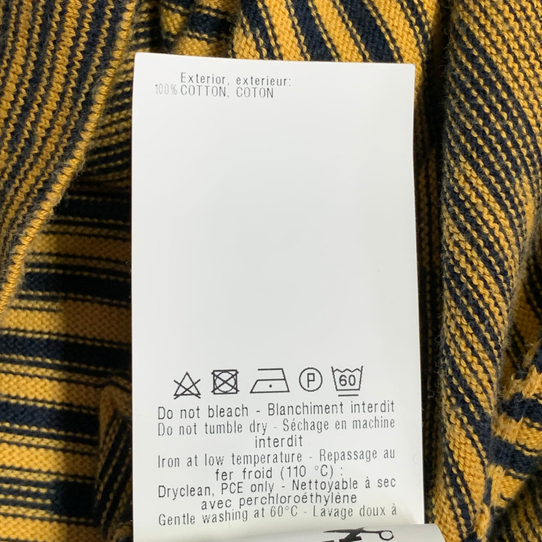 MISSONI Size XL Yellow Navy Stripe Cotton Knit Crew Neck T-Shirt