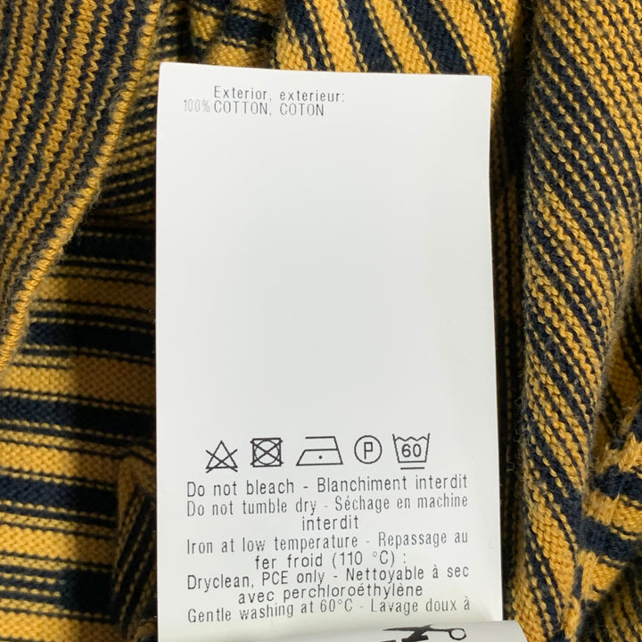 MISSONI Size XL Yellow Navy Stripe Cotton Knit Crew Neck T-Shirt
