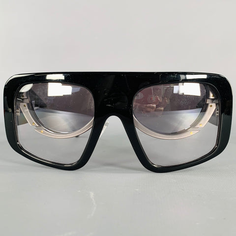 LUAR Black Grey Two Tone Acetate Double Layer Sunglasses