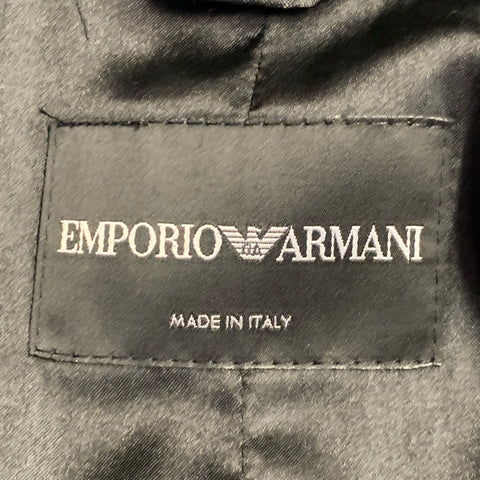 EMPORIO ARMANI Size 12 Black Polyester Blend Lace Peak Lapel Jacket Blazer
