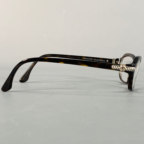 DAVID YURMAN Black Tortoiseshell Metal Embellished Acetate Frames Eyewear