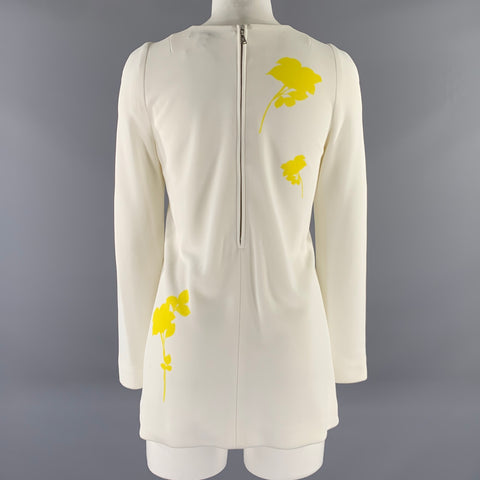 LOUIS VUITTON Size 2 White Yellow Viscose Polyester  Dress Top