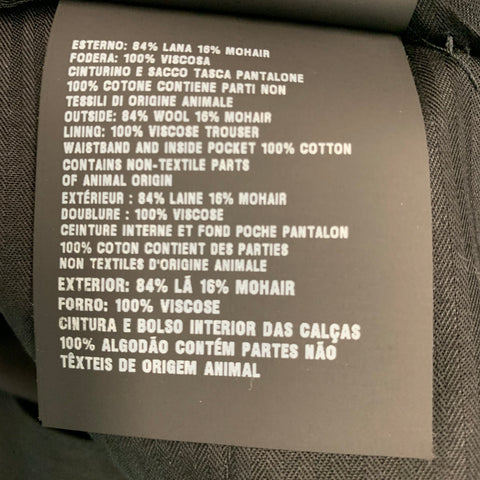 PRADA Size 36 Black Wool Mohair Button Fly Dress Pants