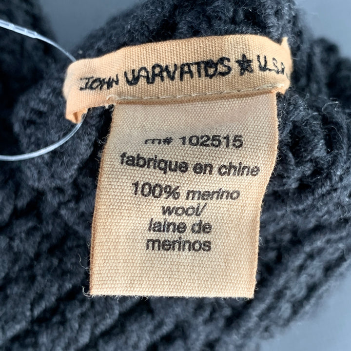 JOHN VARVATOS * U.S.A. Grey Knit Merino Wool Arm Warmers Fingerless Gloves