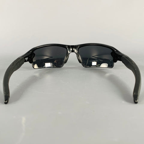 OAKLEY Flak Black Acetate Wrap Around Sunglasses
