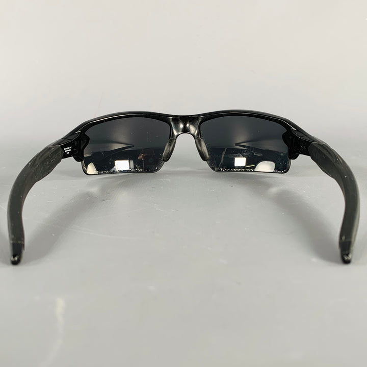 OAKLEY Flak Black Acetate Wrap Around Sunglasses