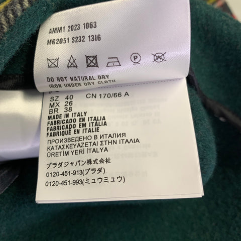 MIU MIU Size 4 Multi-Color Wool Plaid Mini Skirt