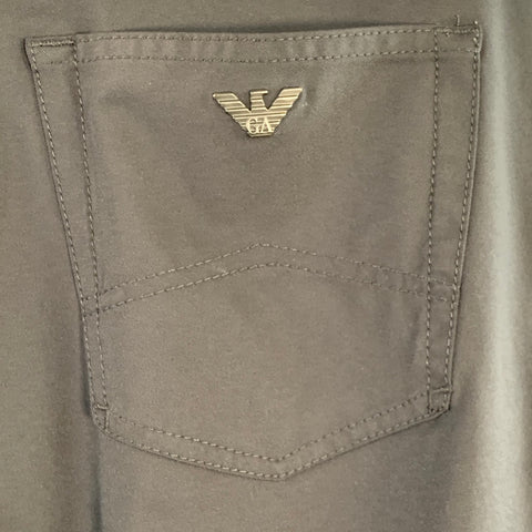 EMPORIO ARMANI Size 34 Black Polyamide Blend Tapered Jean Cut Casual Pants