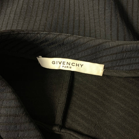 GIVENCHY Size L Black Ribbed Polyamide viscose V Neck Short Sleeve Shirt