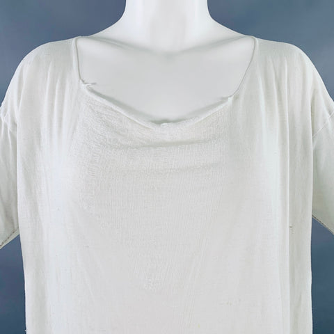 T-shirt VINTAGE blanc col rond délavé taille M