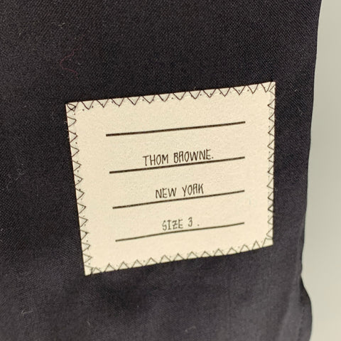 THOM BROWNE Size M Navy White Stripe Wool Elastic Waistband Casual Pants