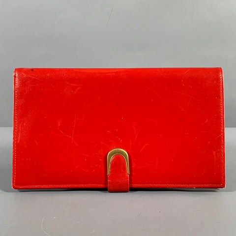 PAN AM Red Grey Leather Document Holder Bags