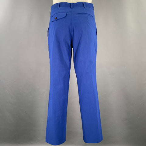 COMME des GARCONS HOMME PLUS Size M Blue Linen Blend Notch Lapel Suit
