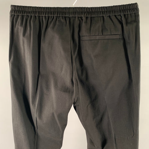 DRIES VAN NOTEN Size 32 Black Cotton Blend Elasticated Waistband Pants