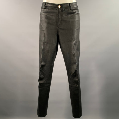 LAFAYETTE 148 Size 10 Black Leather Lambskin Pants