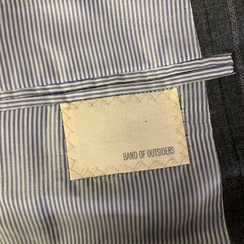 BAND OF OUTSIDERS Size 36 Grey Black Pinstripe Wool Sport Coat