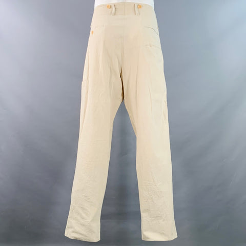 YOHJI YAMAMOTO Size L Beige Cotton Notch Lapel Suit