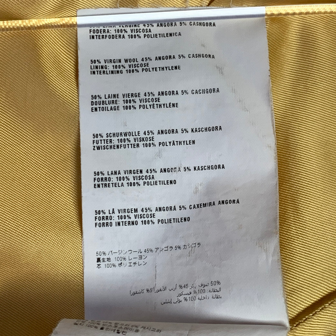 PRADA Size 2 Yellow Virgin Wool Angora Cashgora Single Breasted Coat