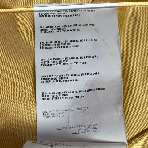 PRADA Size 2 Yellow Virgin Wool Angora Cashgora Single Breasted Coat