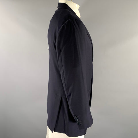 ERMENEGILDO ZEGNA Size 44 Navy Wool Notch Lapel Sport Coat