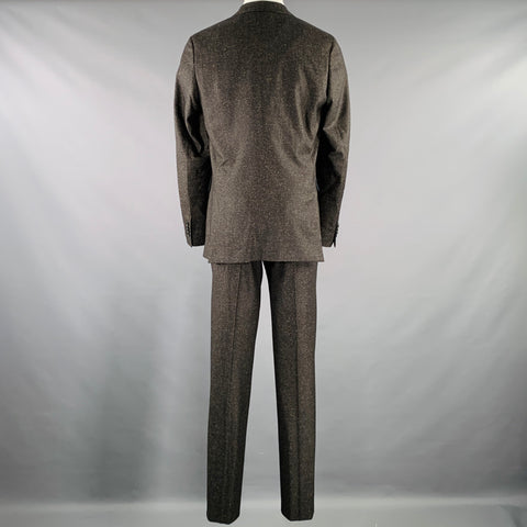PAUL SMITH Size 40 Black Gold Heather Wool Notch Lapel Suit