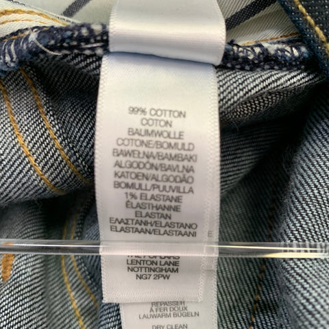 PS by PAUL SMITH Size 31 Indigo Contrast Stitch Cotton Blend Straight Jeans
