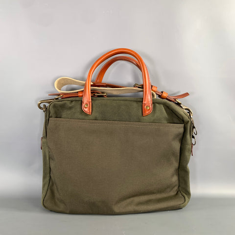 JACK SPADE Olive Tan Solid Canvas Messenger Bag