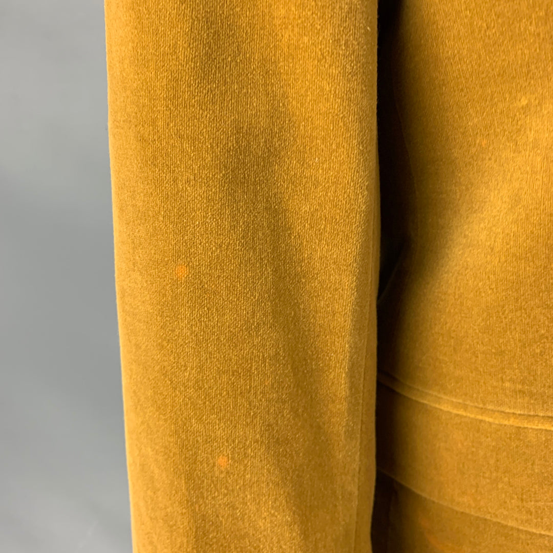 MARC JACOBS Size 40 Yellow Velvet Cotton Notch Lapel Sport Coat