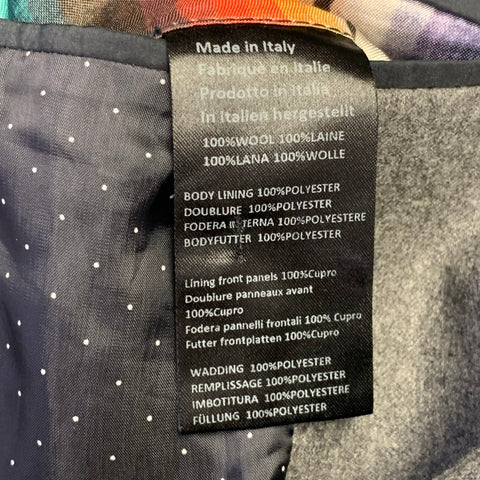 PAUL SMITH Size S Heather Grey Quilted Wool Notch Lapel Sport Coat