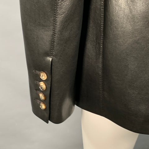 NANUSHKA Size S Black Faux Leather Single Breasted Blazer Coat