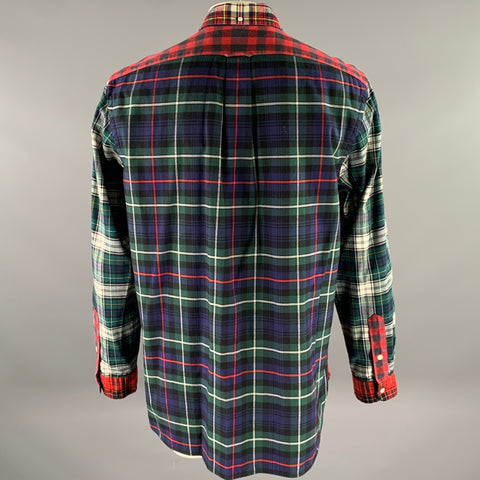 RALPH LAUREN Size XL Red Blue Green Mixed Plaid Flannel Long Sleeve Shirt