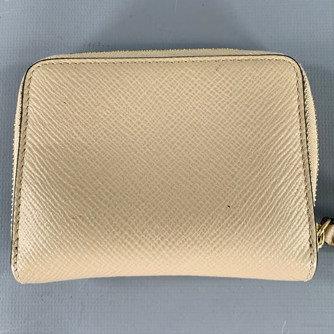 SMYTHSON OF BOND ST. Khaki Taupe Leather Wallet
