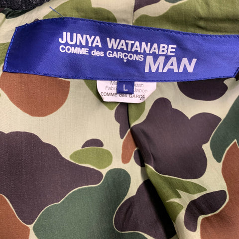 JUNYA WATANABE 2010 Size L Grey Black Wool Peak Lapel Sport Coat