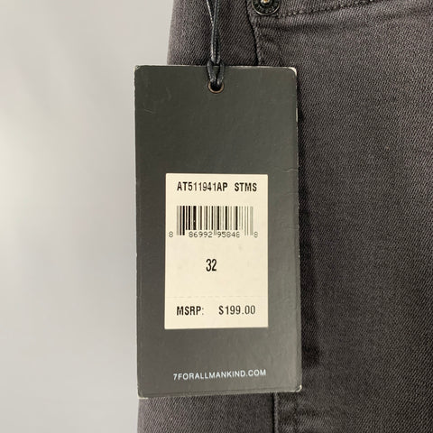 7 FOR ALL MANKIND Size 32 Black Modal Blend Slim Straight Jeans