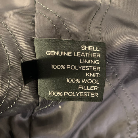 SAKS FIFTH AVENUE Size XXL Black Leather Mock Neck Zip Jacket