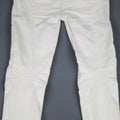 BALMAIN Size 4 White Cotton Gold Zip Moto Jeans BALMAIN