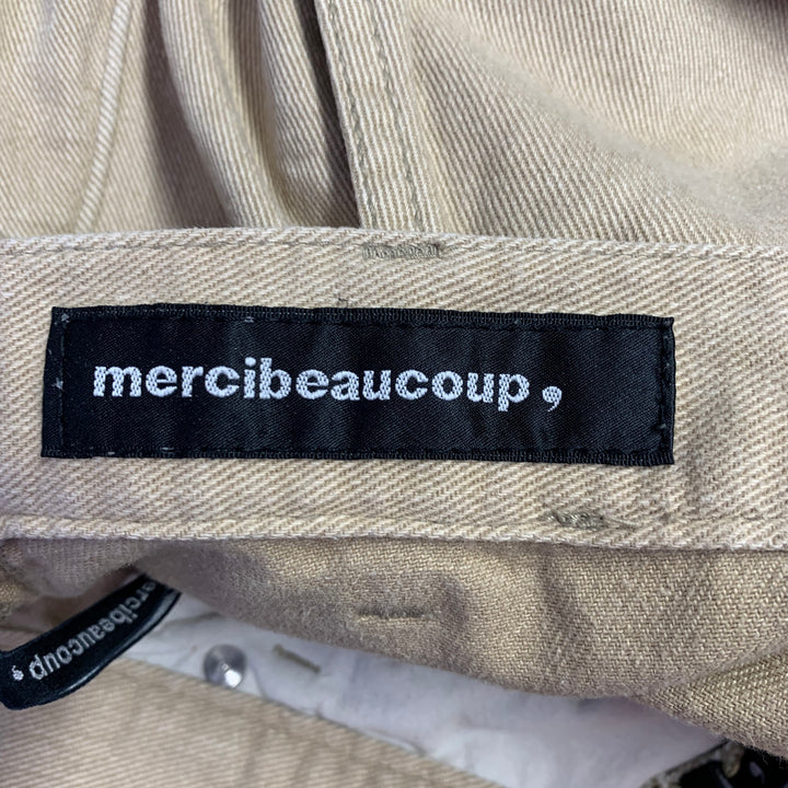 MERCIBEAUCOUP Size 32 Khaki Cotton Drop Crotch Casual Pants